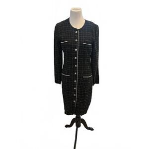 Donna Ricco NY Coat/Dress Black/White  Red Size 8